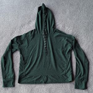 FLX Dark Green Heathered Lightweight Hooded Pullover Size XS